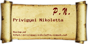 Privigyei Nikoletta névjegykártya